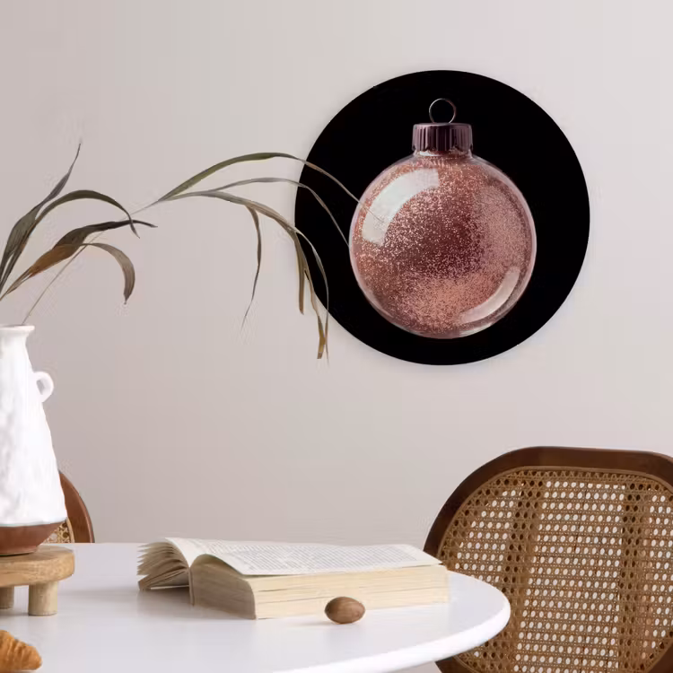 Muurcirkel glas - Kerstbal - Roségoud - Kerst — 4