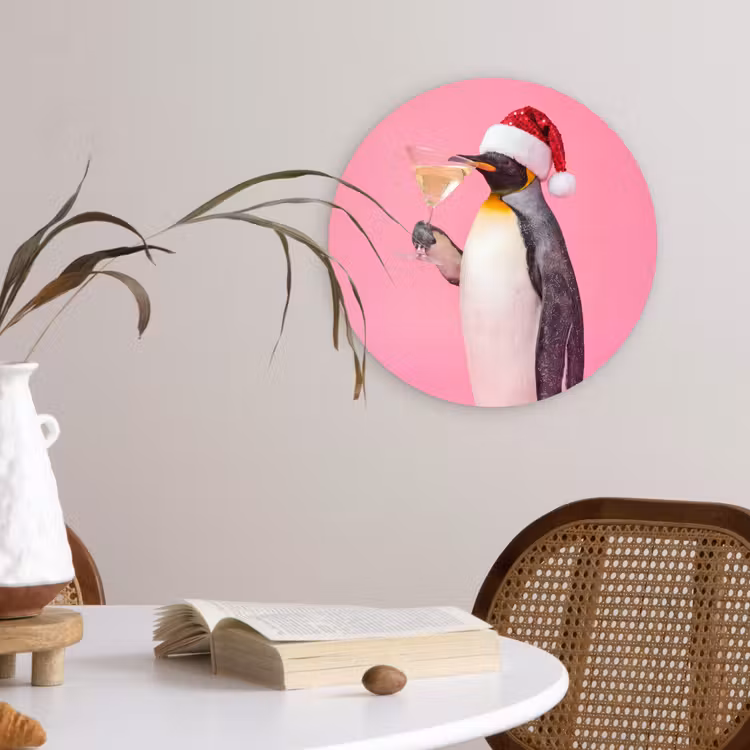 Muurcirkel glas - Pinguïn - Kerst - Feest — 4