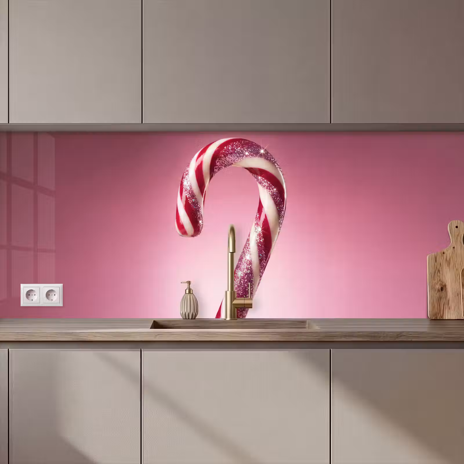 Keuken achterwand - Zuurstok - Glinsterend - Roze — 1