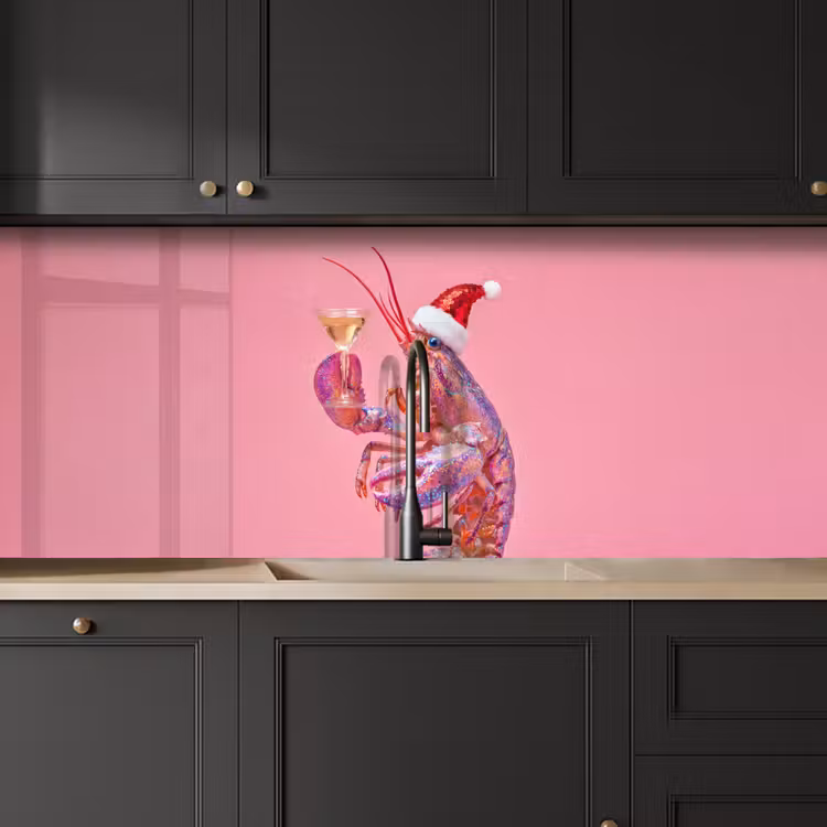 Keuken achterwand - Kreeft - Kerst - Roze — 6