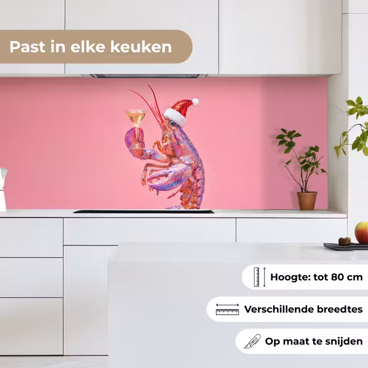 Keuken achterwand - Kreeft - Kerst - Roze — 7