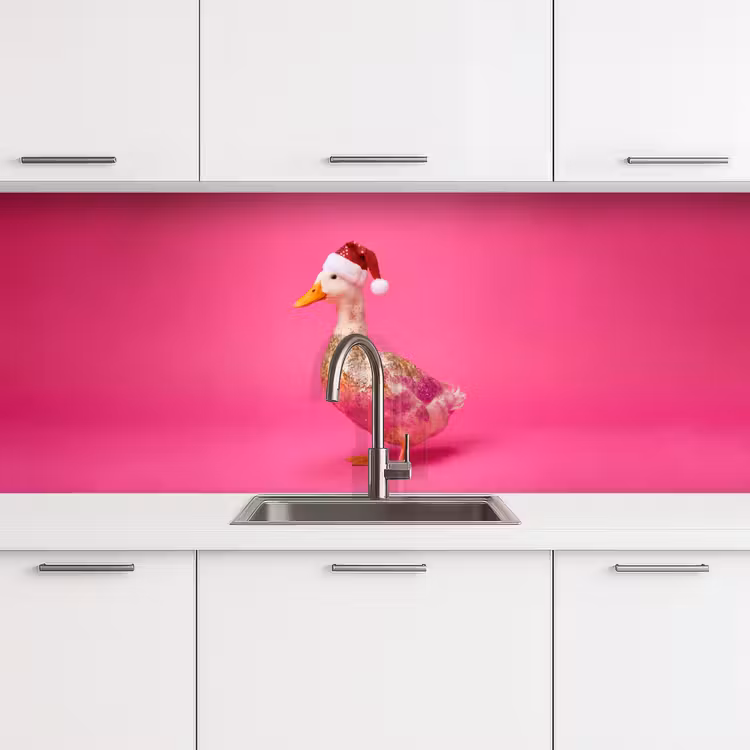 Keuken achterwand - Vogel - Kerst - Roze — 4