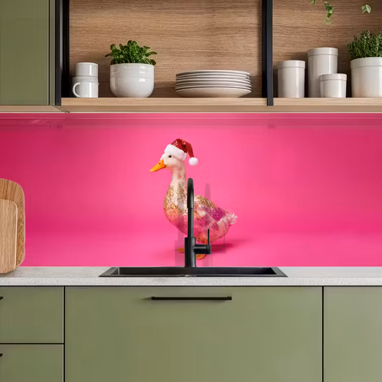 Keuken achterwand - Vogel - Kerst - Roze — 8