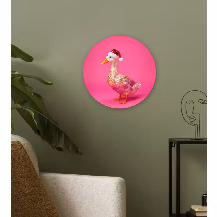 Muurcirkel - Vogel - Kerst - Roze — 3