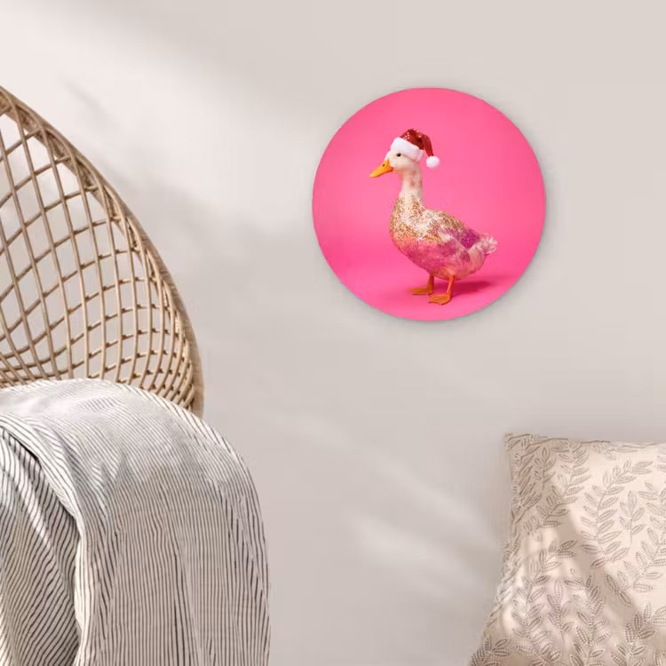 Muurcirkel - Vogel - Kerst - Roze — 5