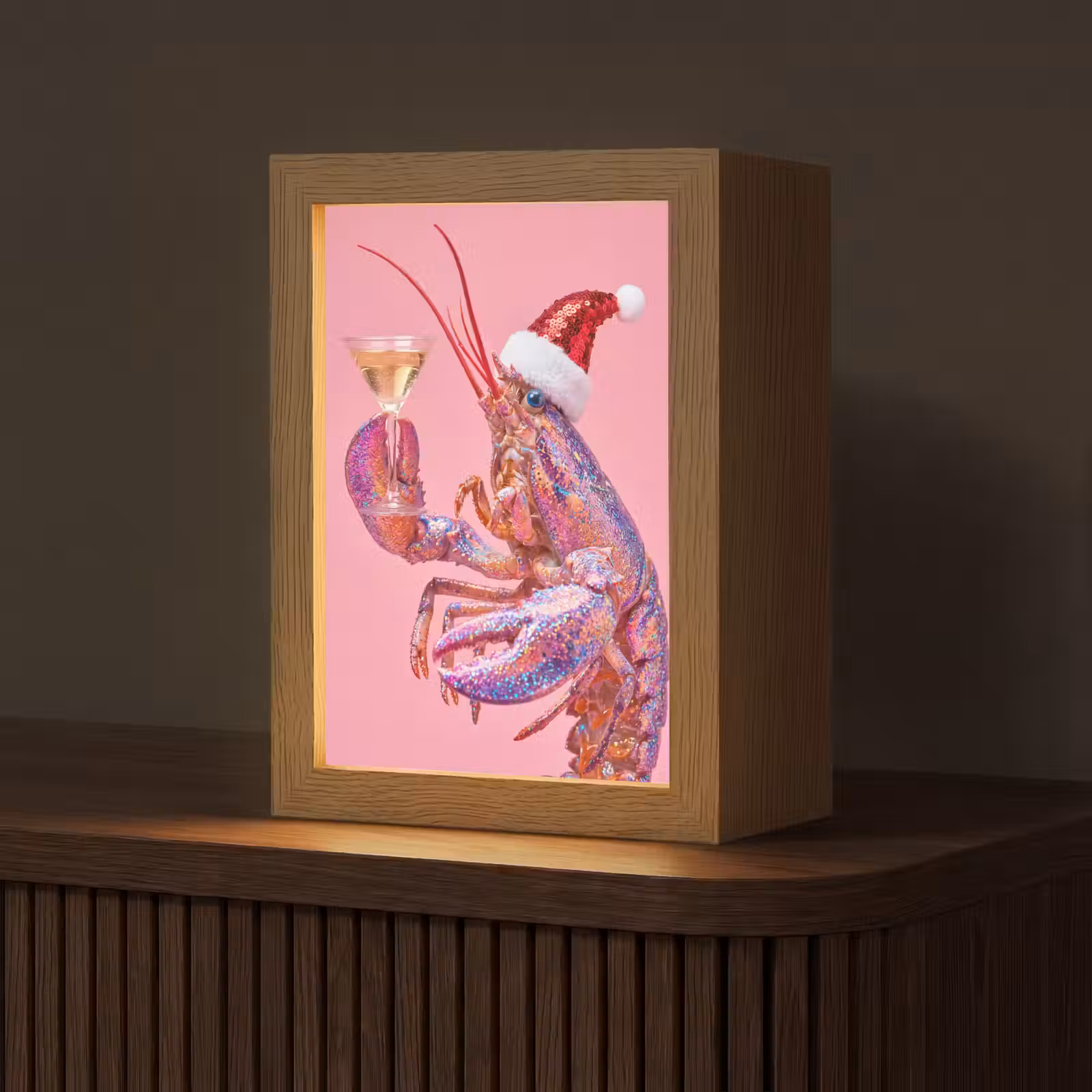 Gepersonaliseerd Lightbox - Kreeft - Kerst - Roze — 1