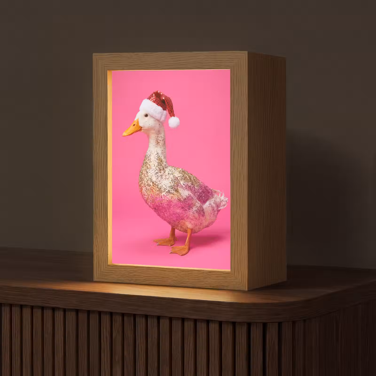 Gepersonaliseerd Lightbox - Vogel - Kerst - Roze — 1