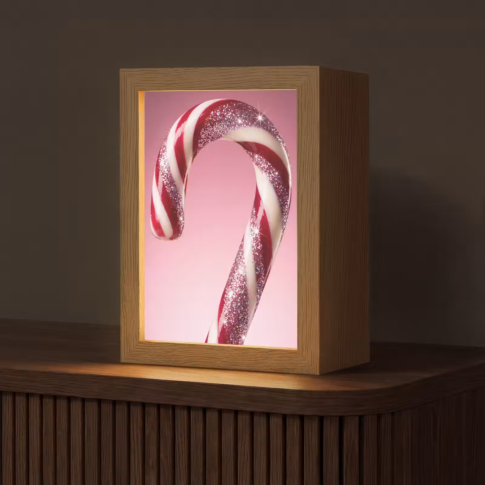 Gepersonaliseerd Lightbox - Zuurstok - Glinsterend - Roze — 1
