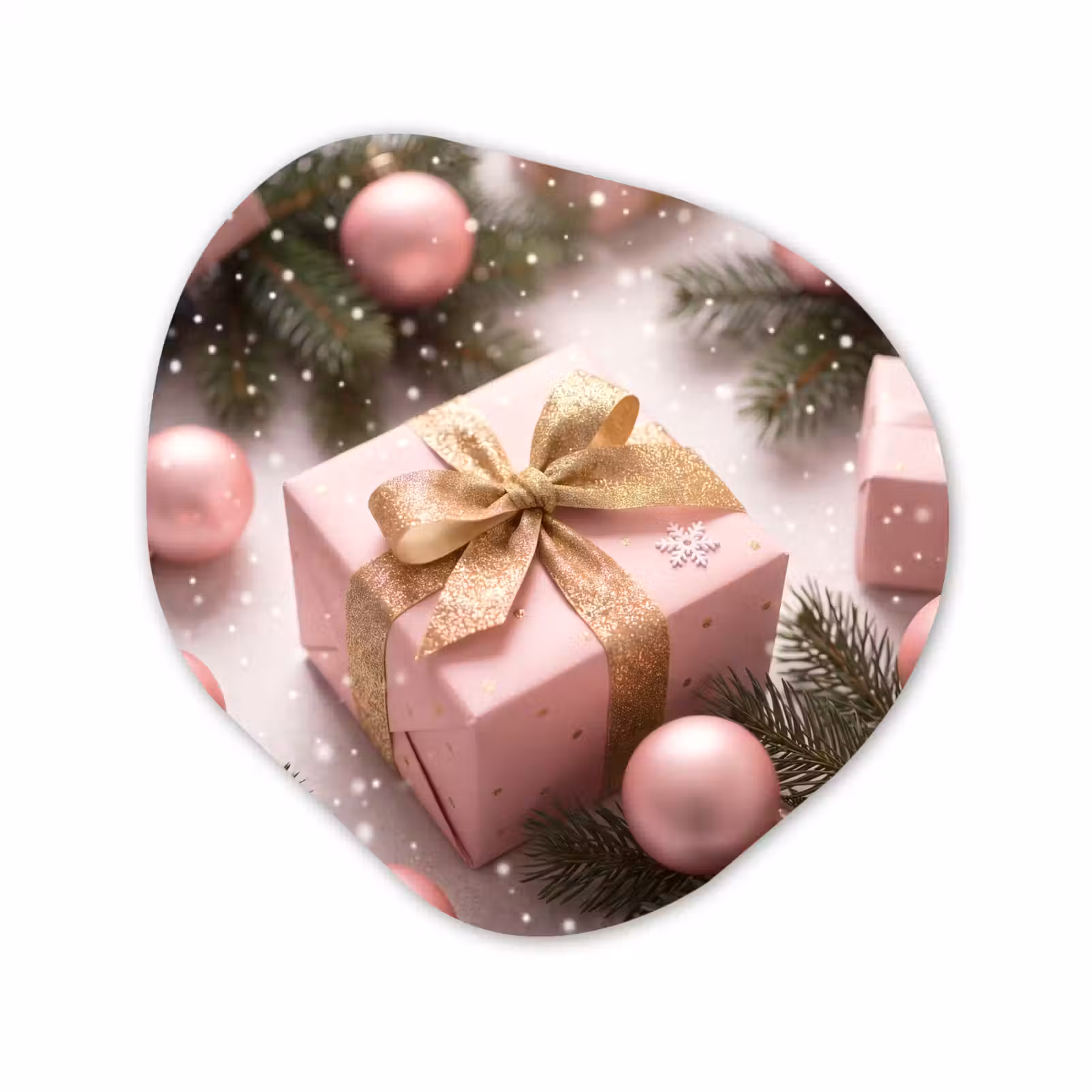 Organisch schilderij aluminium - Cadeau - Kerst - Roze — 1