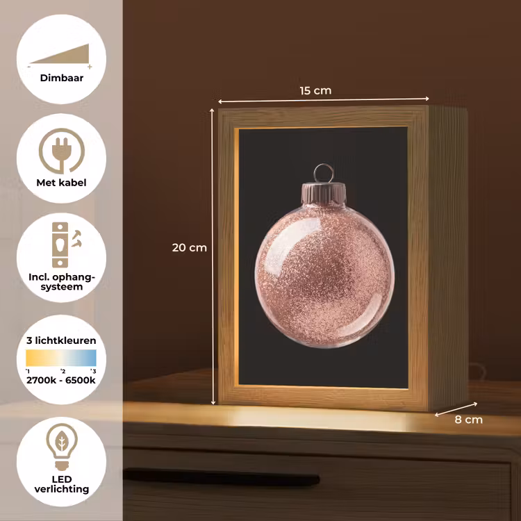 Gepersonaliseerd Lightbox - Kerstbal - Roségoud - Kerst — 7