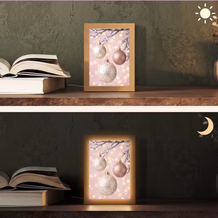 Gepersonaliseerd Lightbox - Kerstbal - Roze - Winter — 5