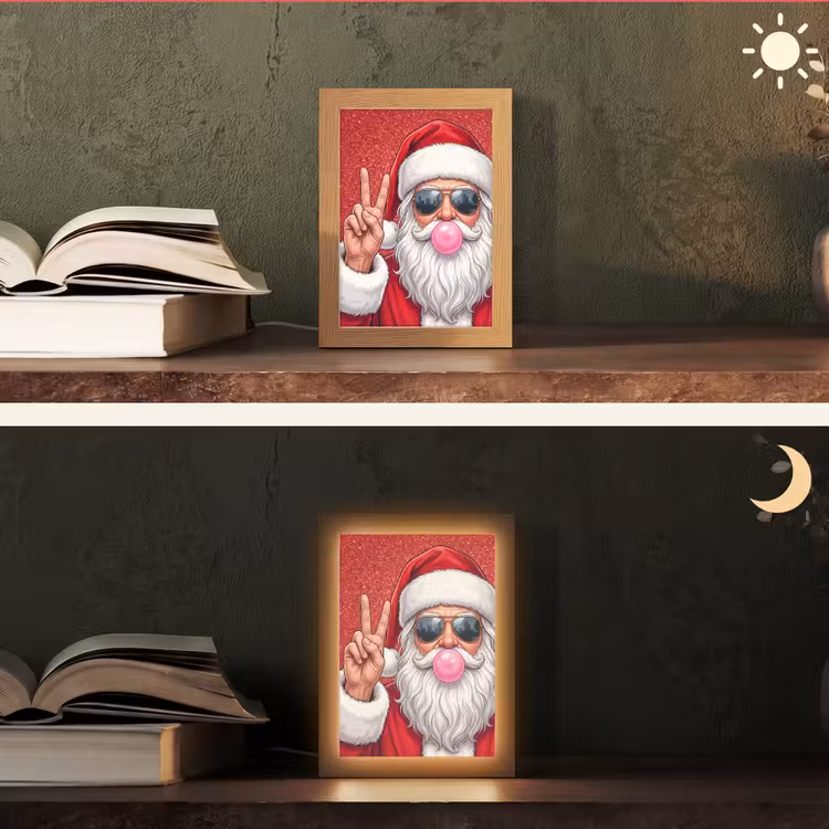Gepersonaliseerd Lightbox - Kerstman - Zonnebril - Kerst — 5