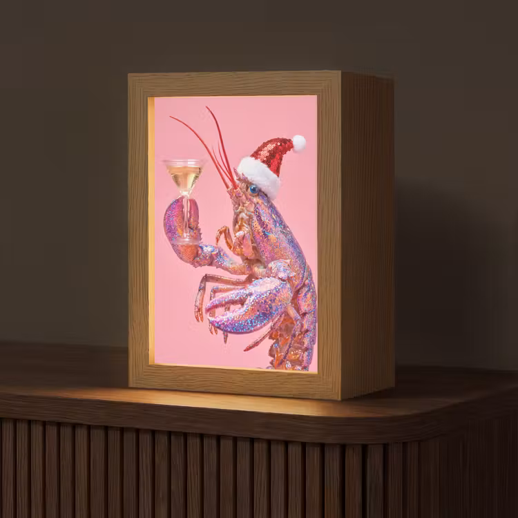 Gepersonaliseerd Lightbox - Kreeft - Kerst - Roze — 1
