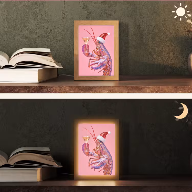 Gepersonaliseerd Lightbox - Kreeft - Kerst - Roze — 5