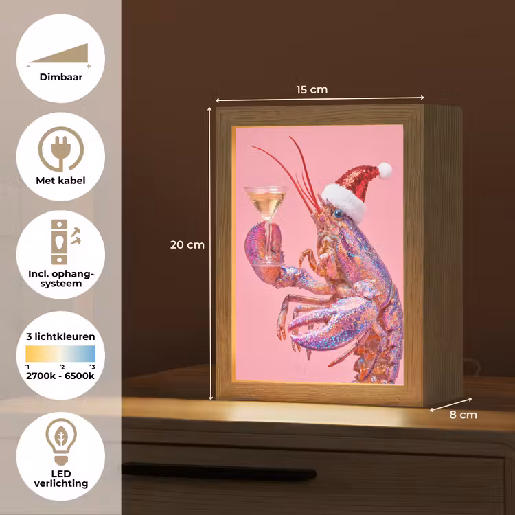 Gepersonaliseerd Lightbox - Kreeft - Kerst - Roze — 7