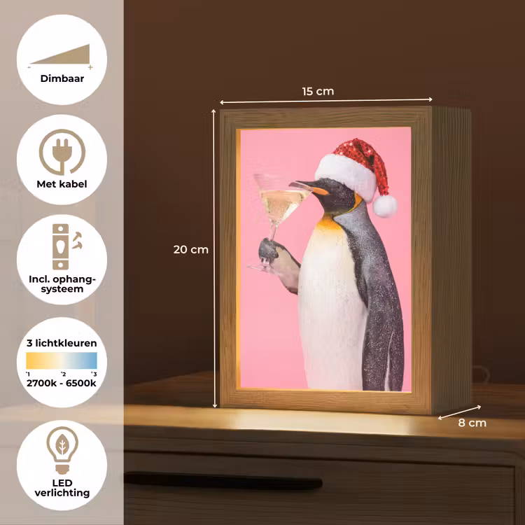 Gepersonaliseerd Lightbox - Pinguïn - Kerst - Feest — 7