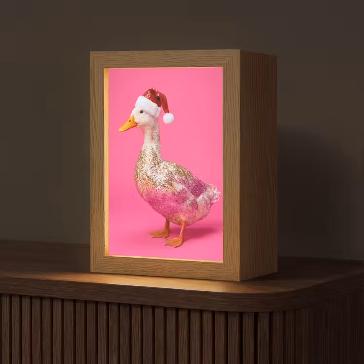 Gepersonaliseerd Lightbox - Vogel - Kerst - Roze — 1