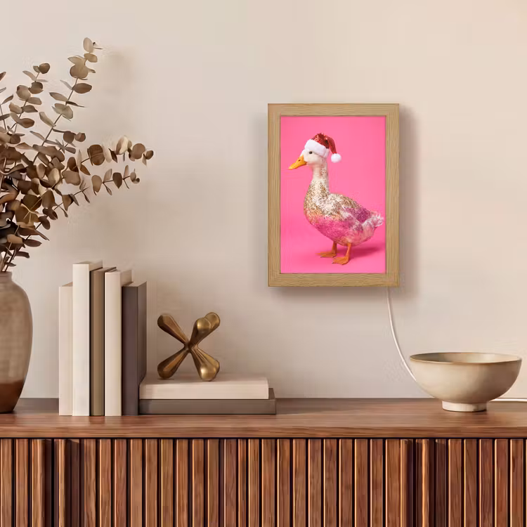 Gepersonaliseerd Lightbox - Vogel - Kerst - Roze — 4