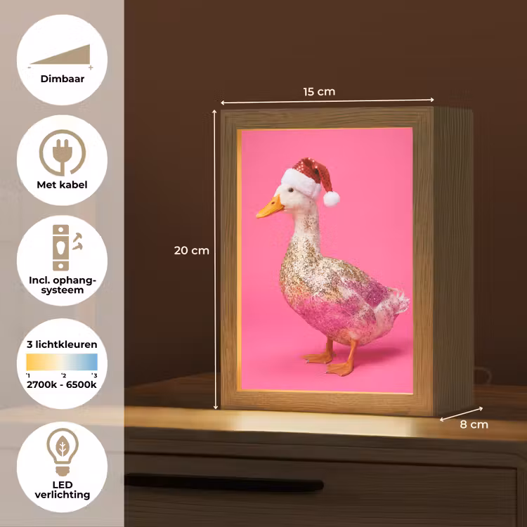 Gepersonaliseerd Lightbox - Vogel - Kerst - Roze — 7