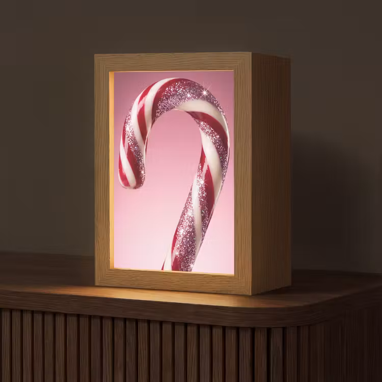Gepersonaliseerd Lightbox - Zuurstok - Glinsterend - Roze — 1