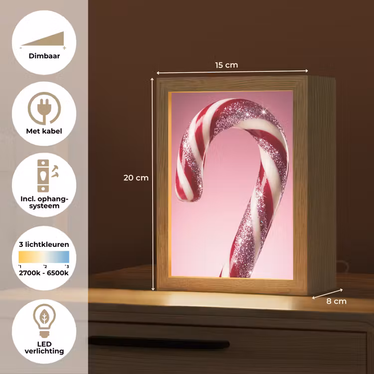 Gepersonaliseerd Lightbox - Zuurstok - Glinsterend - Roze — 7