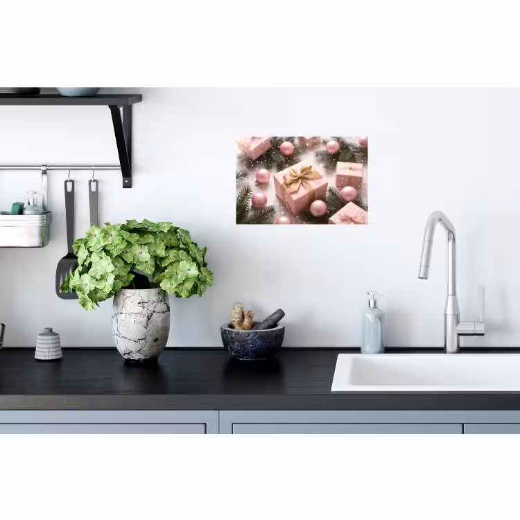 Muursticker - Cadeau - Kerst - Roze — 2