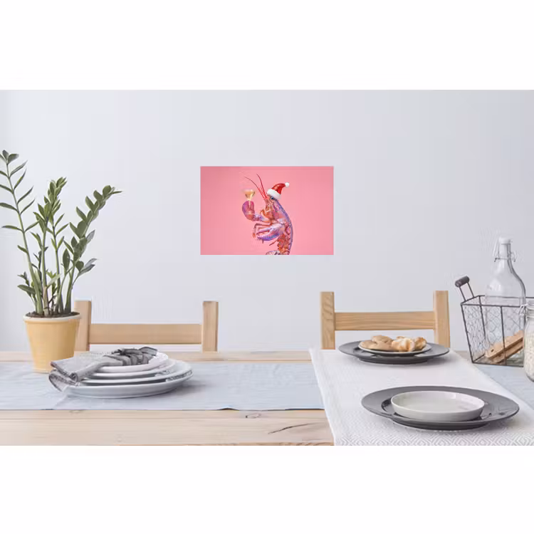 Muursticker - Kreeft - Kerst - Roze — 3