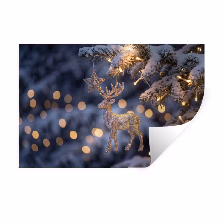 Muursticker - Rendier - Kerst - Sneeuw — 1
