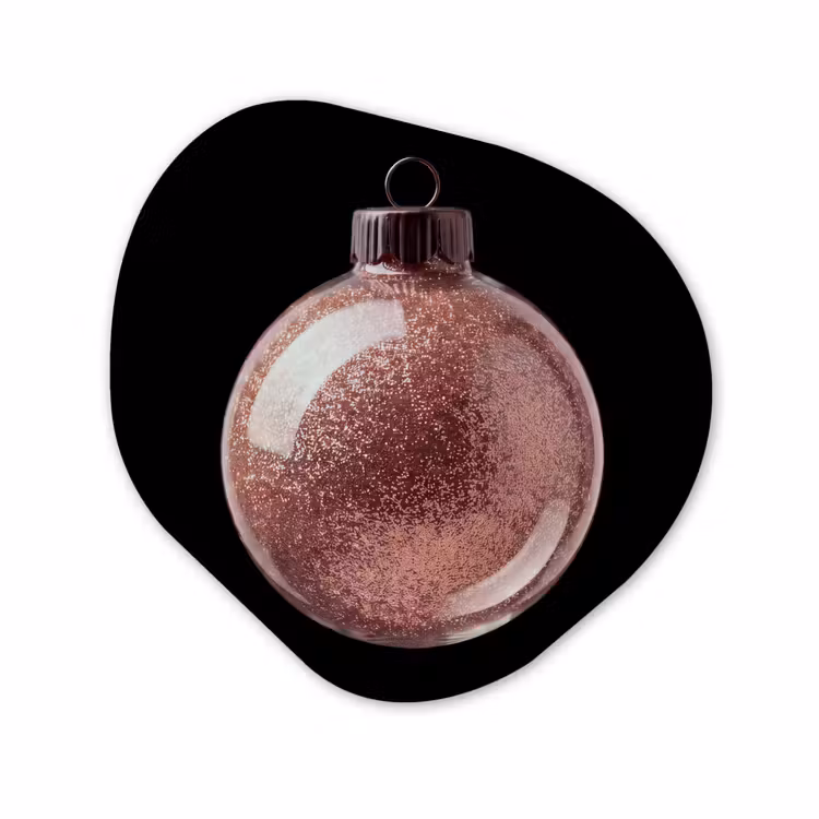 Organisch schilderij aluminium - Kerstbal - Roségoud - Kerst — 1