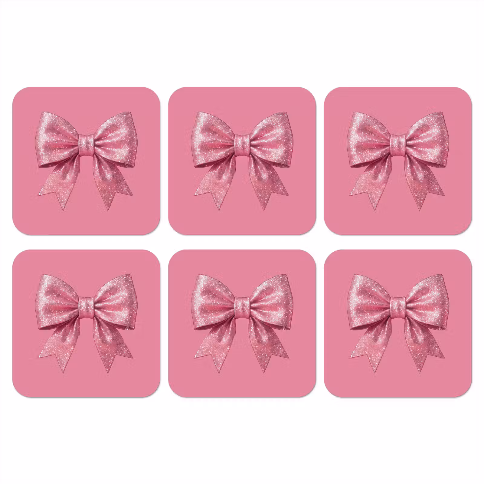 Onderzetter - Roze strik - Glitter — 1