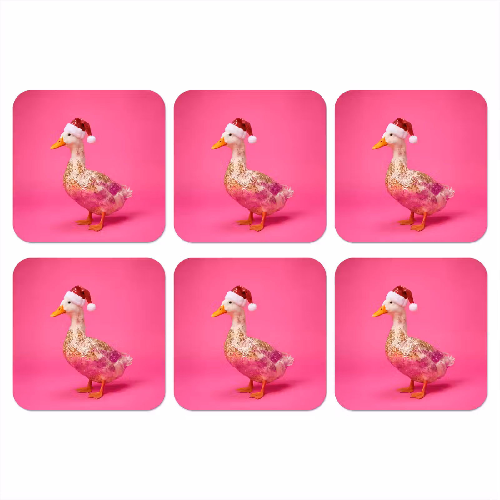 Onderzetter - Vogel - Kerst - Roze — 1