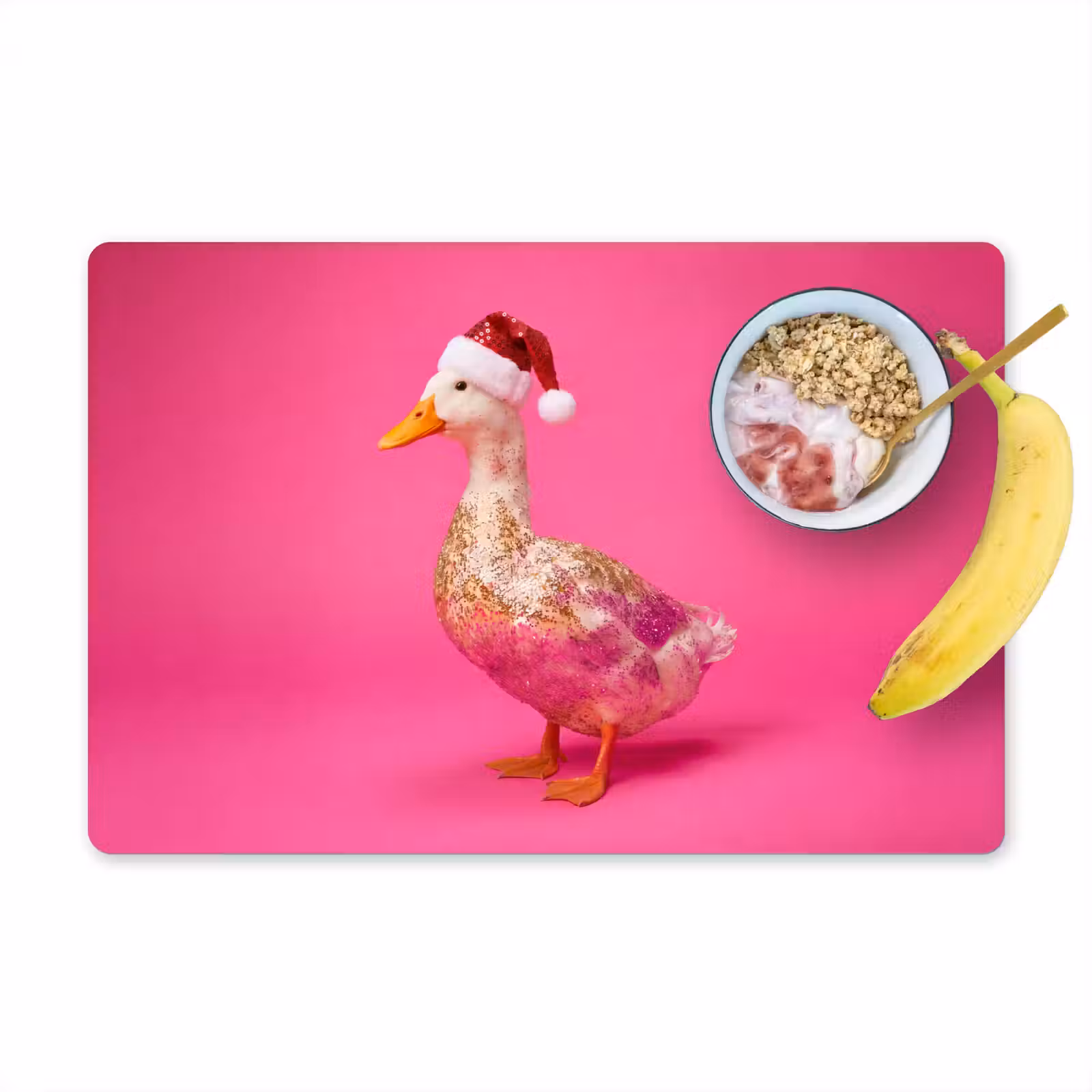 Placemat - 6 stuks - Vogel - Kerst - Roze — 1
