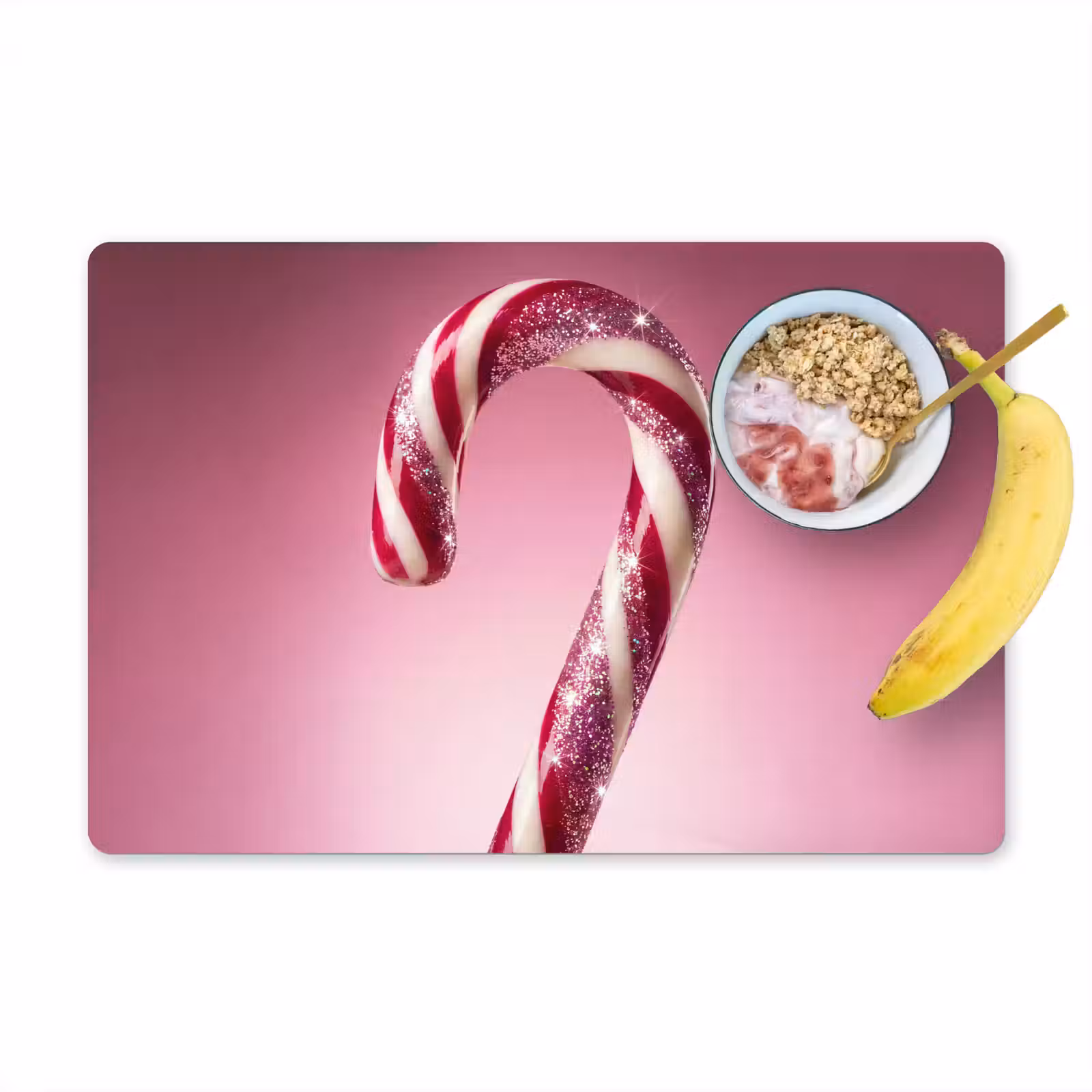 Placemat - 6 stuks - Zuurstok - Glinsterend - Roze — 1