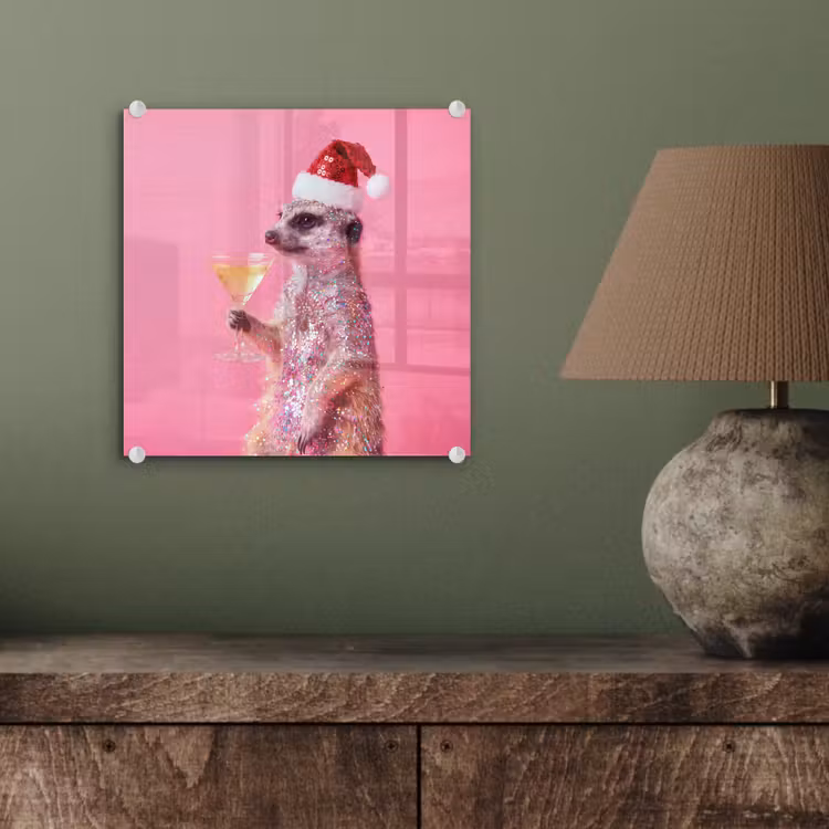 Glas schilderij - Dieren - Glitter - Feest — 4