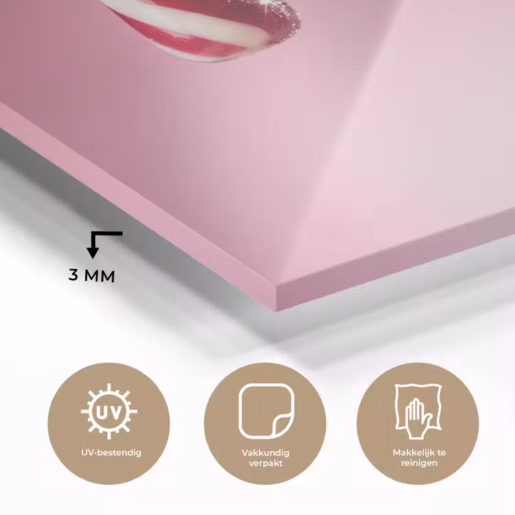 Glas schilderij - Zuurstok - Glinsterend - Roze — 3