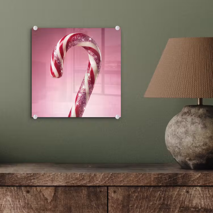Glas schilderij - Zuurstok - Glinsterend - Roze — 4