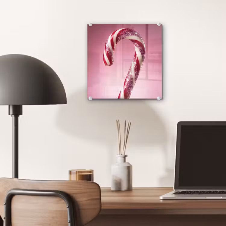 Glas schilderij - Zuurstok - Glinsterend - Roze — 7