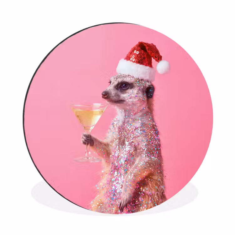 Muurcirkel aluminium - Dieren - Glitter - Feest — 1