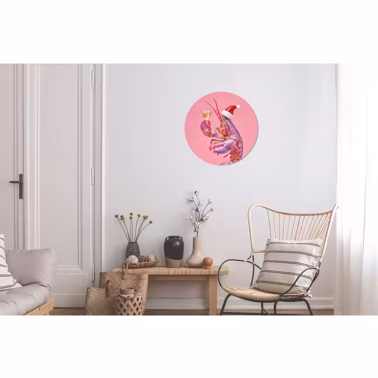 Muurcirkel aluminium - Kreeft - Kerst - Roze — 2