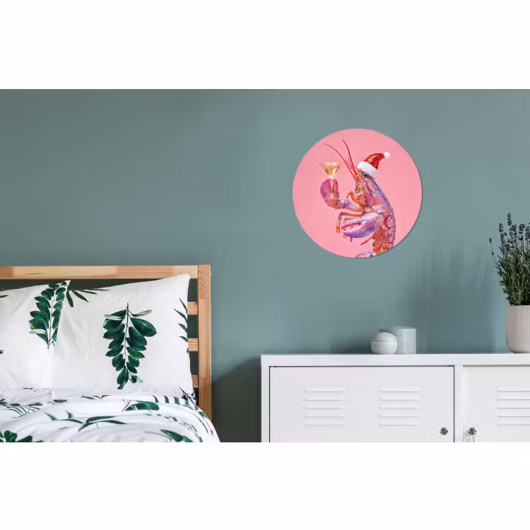 Muurcirkel aluminium - Kreeft - Kerst - Roze — 4
