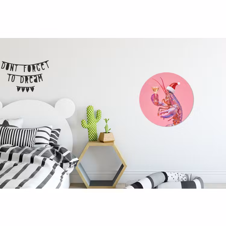 Muurcirkel aluminium - Kreeft - Kerst - Roze — 5