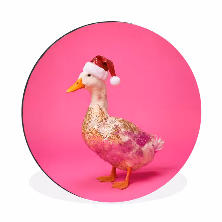 Muurcirkel aluminium - Vogel - Kerst - Roze — 1