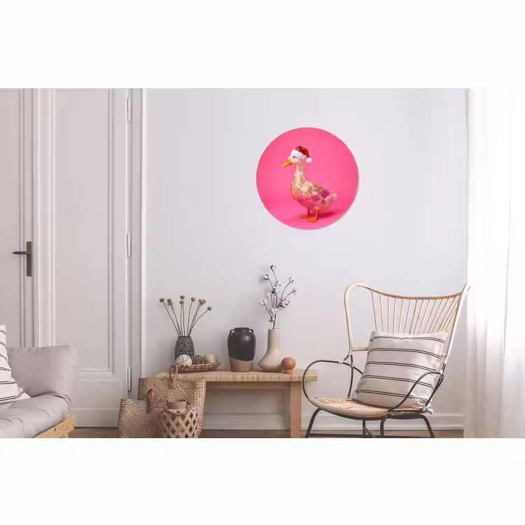 Muurcirkel aluminium - Vogel - Kerst - Roze — 2