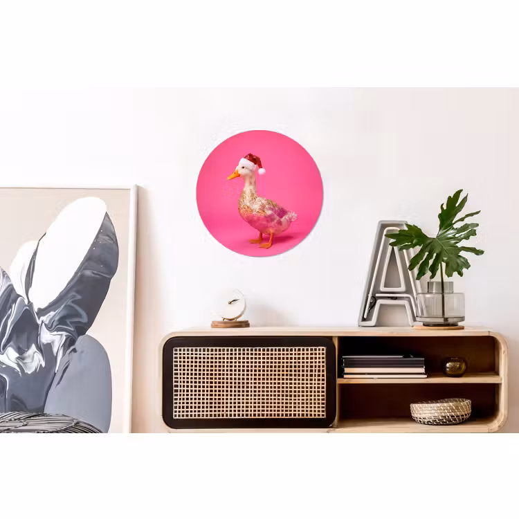 Muurcirkel aluminium - Vogel - Kerst - Roze — 3