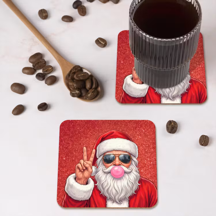 Onderzetter - Kerstman - Zonnebril - Kerst — 4