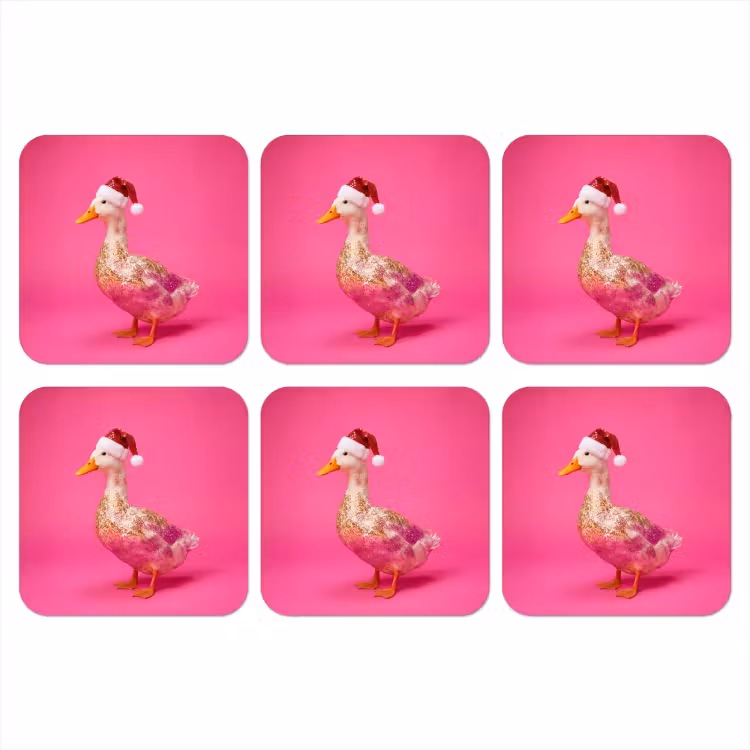 Onderzetter - Vogel - Kerst - Roze — 1
