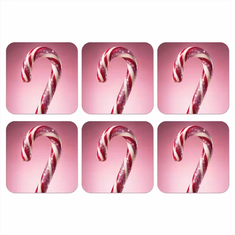 Onderzetter - Zuurstok - Glinsterend - Roze — 1