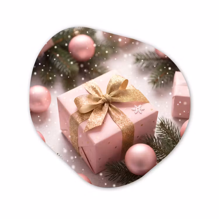 Organisch schilderij forex - Cadeau - Kerst - Roze — 1
