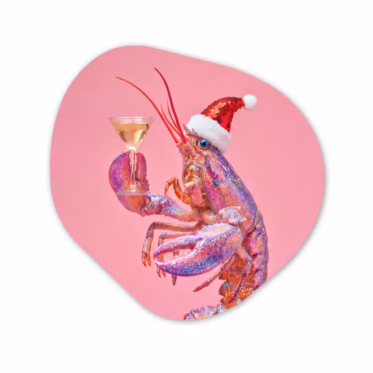 Organisch schilderij forex - Kreeft - Kerst - Roze — 1