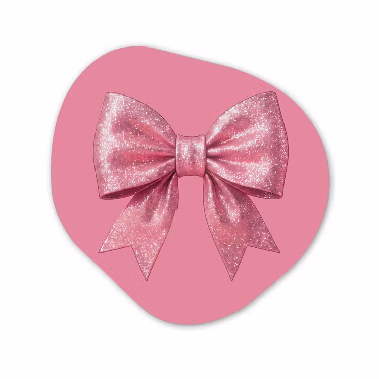 Organisch schilderij forex - Roze strik - Glitter — 1